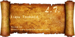 Lupu Teobald névjegykártya
